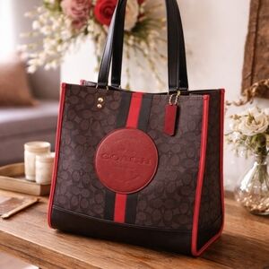 Coach Multicolor Signature Canvas and Leather Dempsey Tote